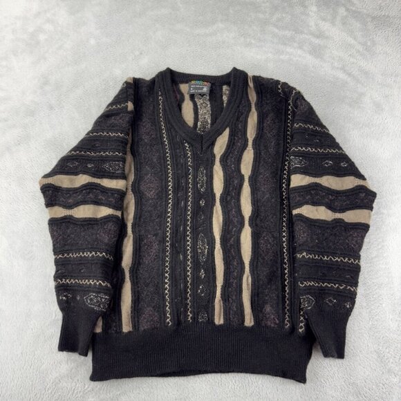 Coogi Australia Black / Cream Knit Wool Sweater Men’s Size S - Picture 6 of 11